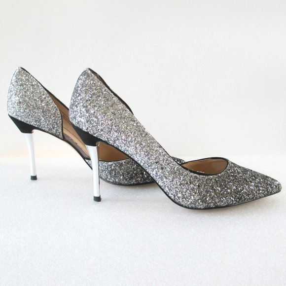 CHARLES & KEITH SILVER GLITTER PUMPS - Picture 3 of 16